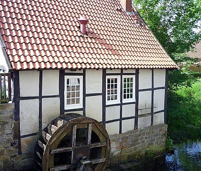 Das Wasserrad der alten Wassermühle in Ladbergen